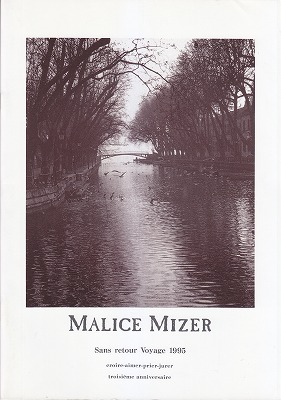 MALICE MIZER ( マリスミゼル )  の パンフ Sans retour Voyage 1995