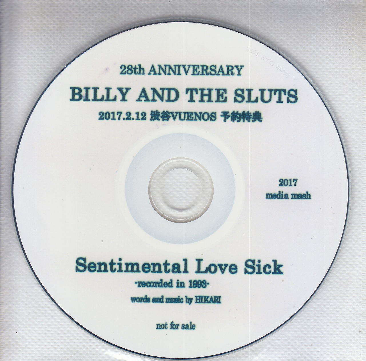 BILLY AND THE SLUTS ( ビリーアンドザスラッツ )  の CD Sentimental Love Sick -recorded in 1993-