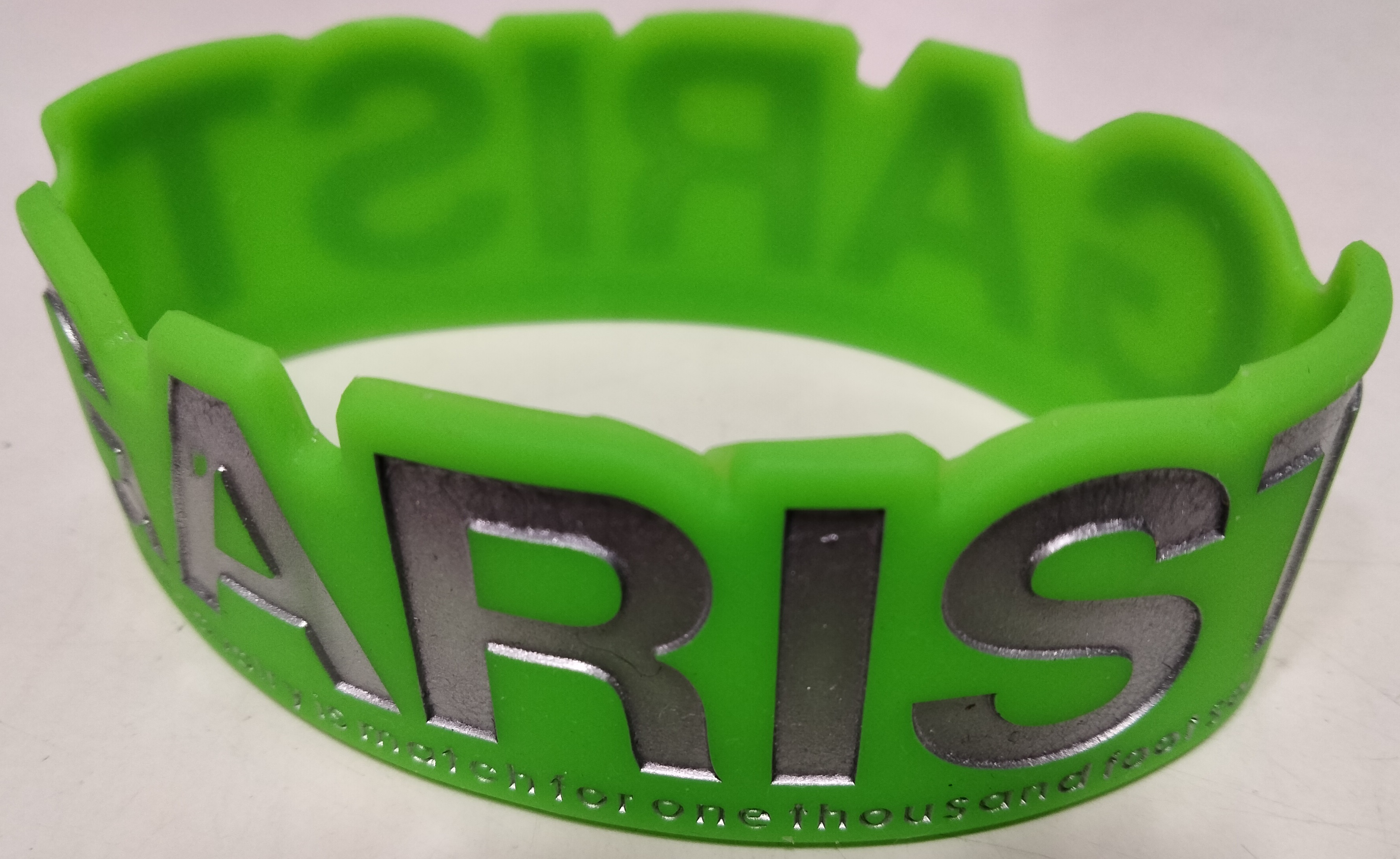 cali≠gari の グッズ ラバーバンド(GARIST 黄緑×銀)