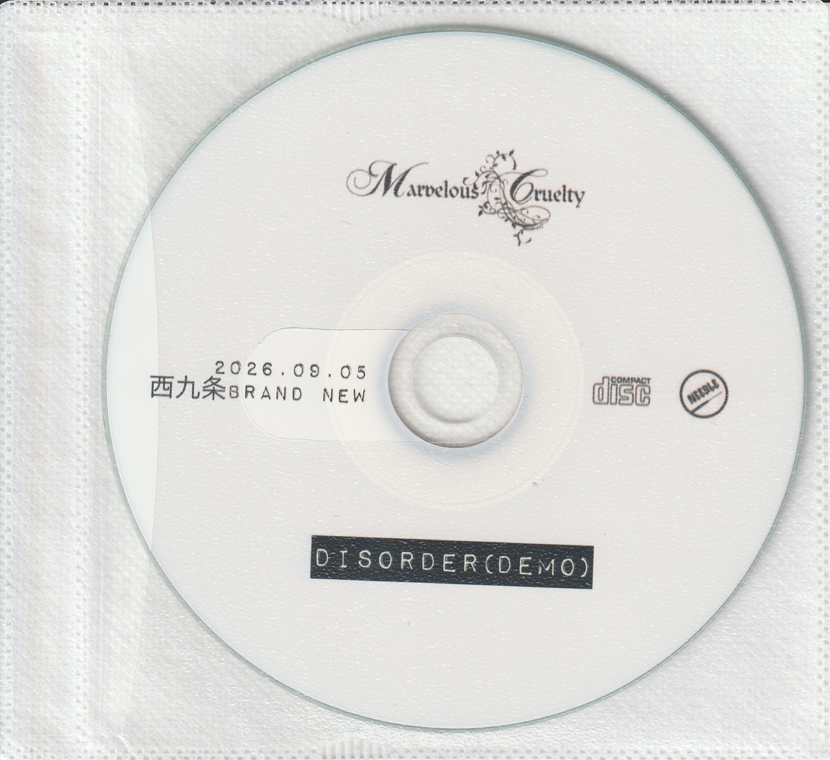 Marvelous Cruelty の CD DISORDER(DEMO)