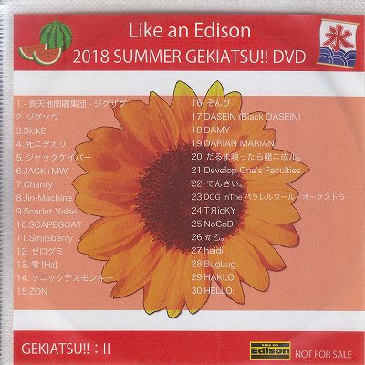 オムニバス（ラ行） ( オムニバスラ )  の DVD Like an Edison 2018 SUMMER GEKIATSU!! DVD